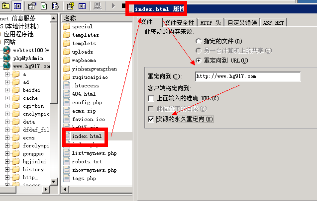 VPS在IIS下的301重定向