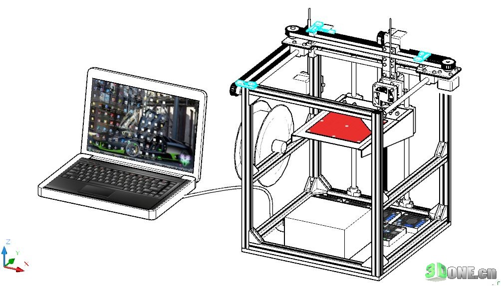 [DIY改装] DIY全金属框架的3D打印机（更新软件）