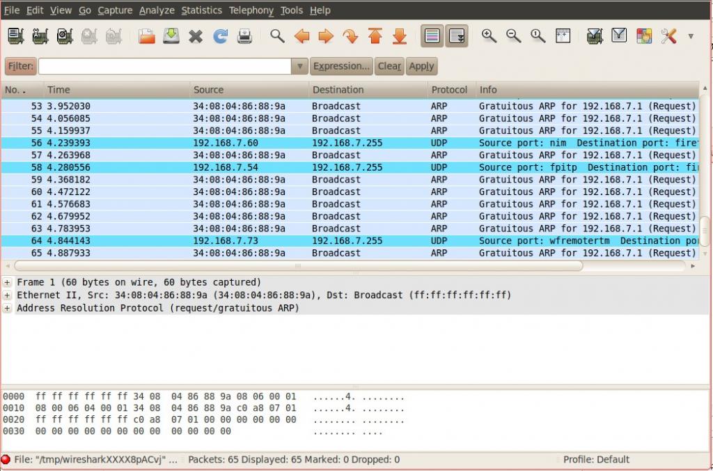 ubuntu下网络抓包工具wireshark tcpdump的使用