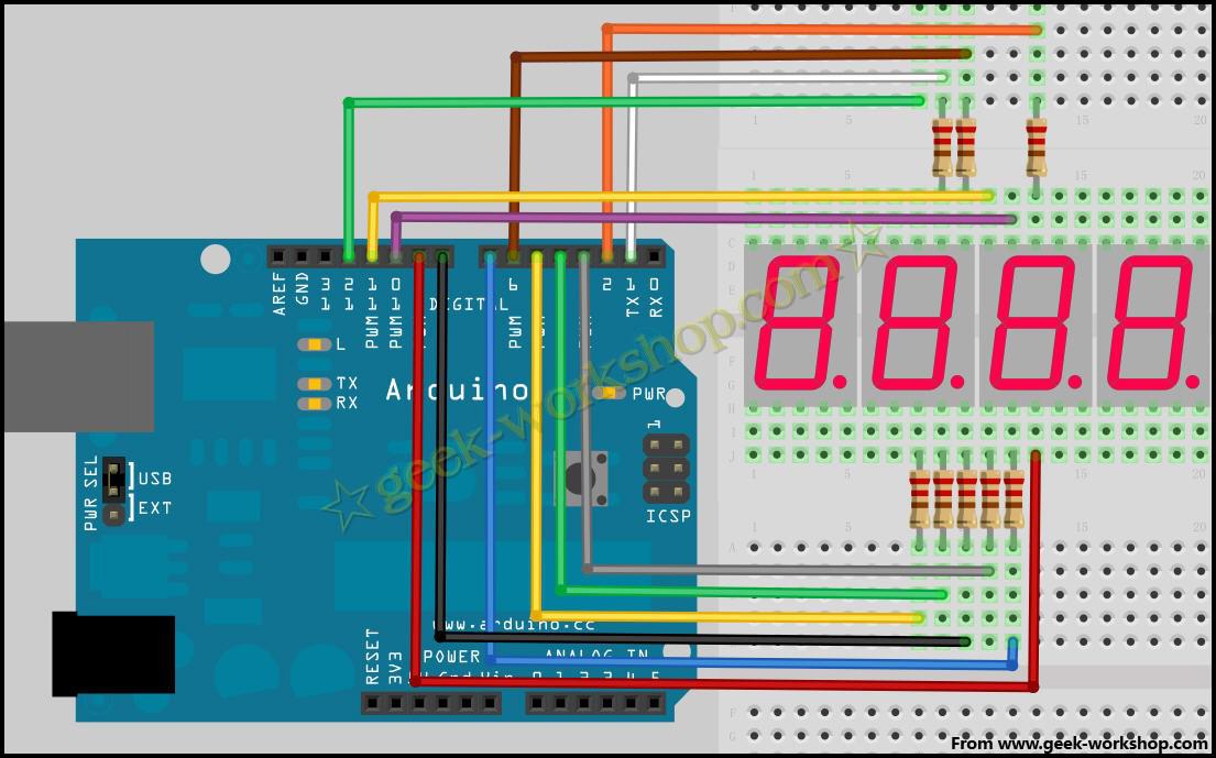 Arduino 入门到精通 四位数码管