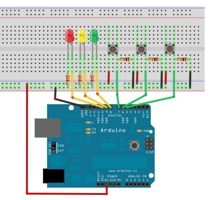 Arduino 抢答器 实物图